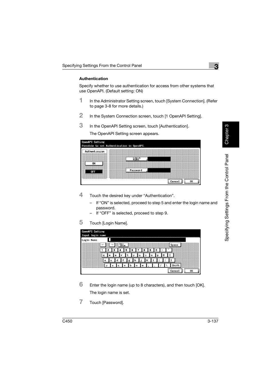 Authentication, Authentication -137 | Konica Minolta BIZHUB C450 User Manual | Page 248 / 396