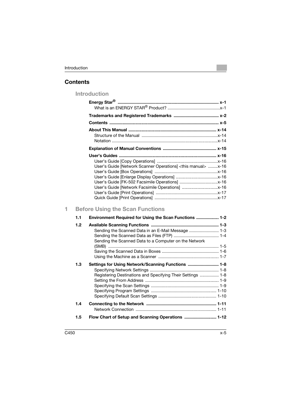 Konica Minolta BIZHUB C450 User Manual | Page 6 / 396