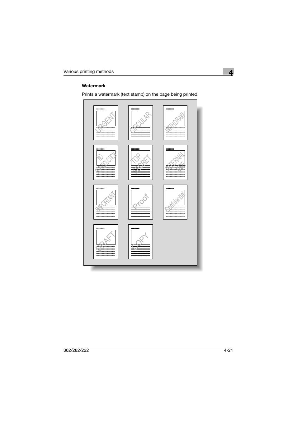 Watermark, Watermark -21 | Konica Minolta bizhub 362 User Manual | Page 115 / 372