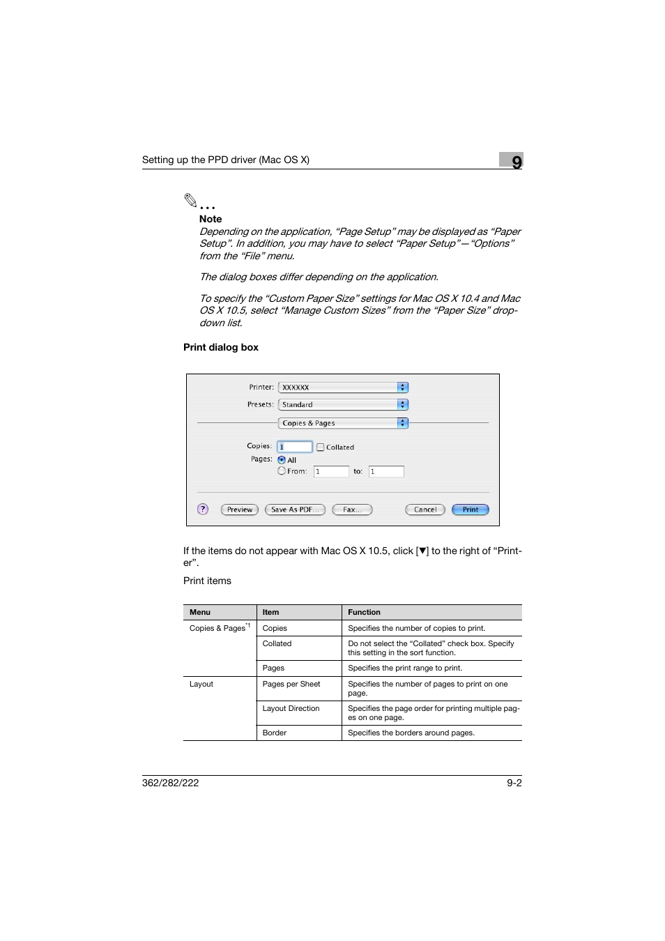 Print dialog box, Print dialog box -2 | Konica Minolta bizhub 362 User Manual | Page 239 / 372
