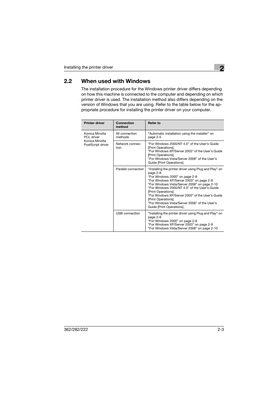 2 when used with windows, When used with windows -3 | Konica Minolta bizhub 222 User Manual | Page 26 / 94