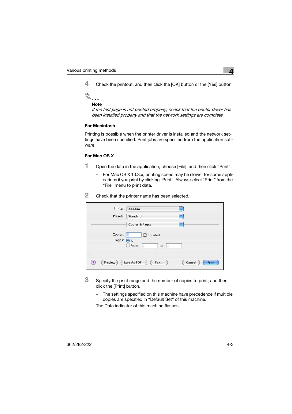 For macintosh, For mac os x, For macintosh -3 for mac os x -3 | Konica Minolta bizhub 222 User Manual | Page 54 / 94