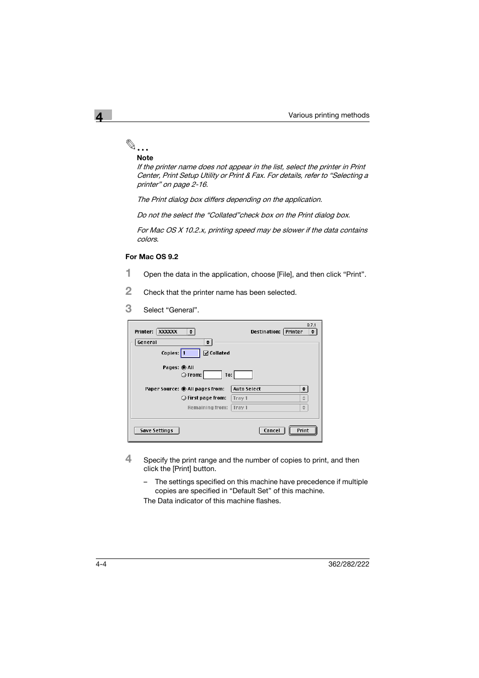 For mac os 9.2, For mac os 9.2 -4 | Konica Minolta bizhub 222 User Manual | Page 55 / 94