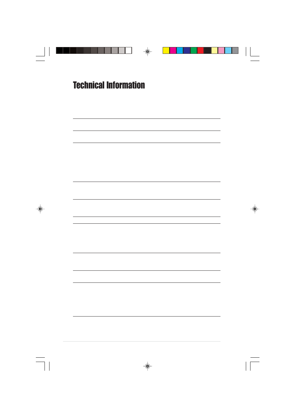 Technical information, Environmental specifications, Electrical and audio specifications | Asus SCB-2408-D User Manual | Page 28 / 56