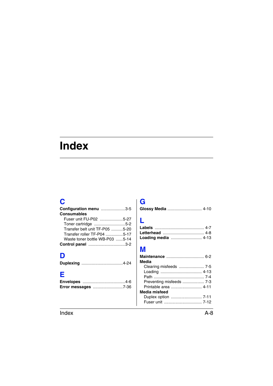 Index | Konica Minolta magicolor 3730DN User Manual | Page 163 / 164