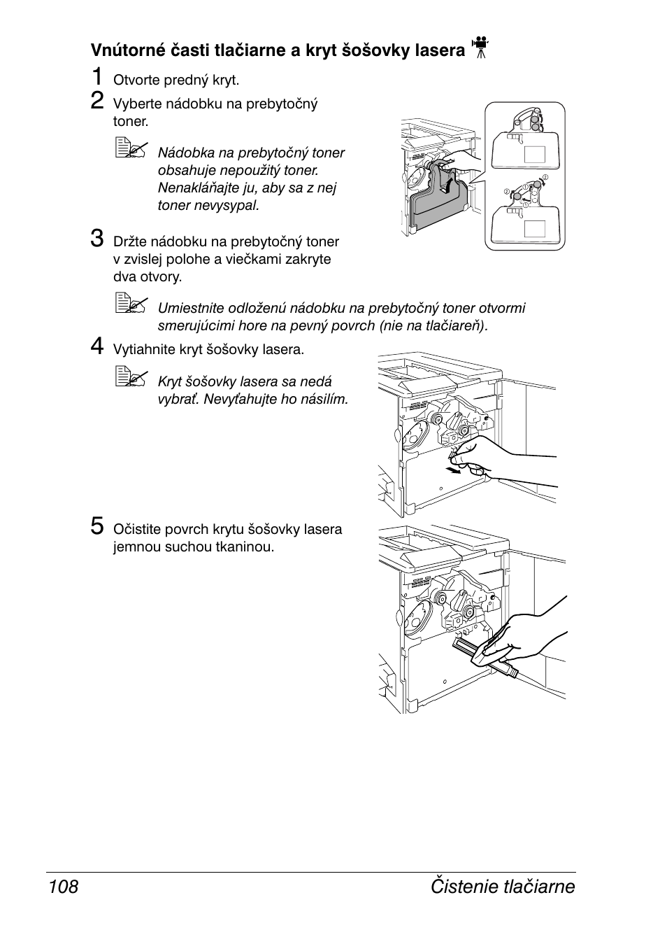 Vnútorné časti tlačiarne a kryt šošovky lasera | Konica Minolta Magicolor 2350EN User Manual | Page 110 / 208