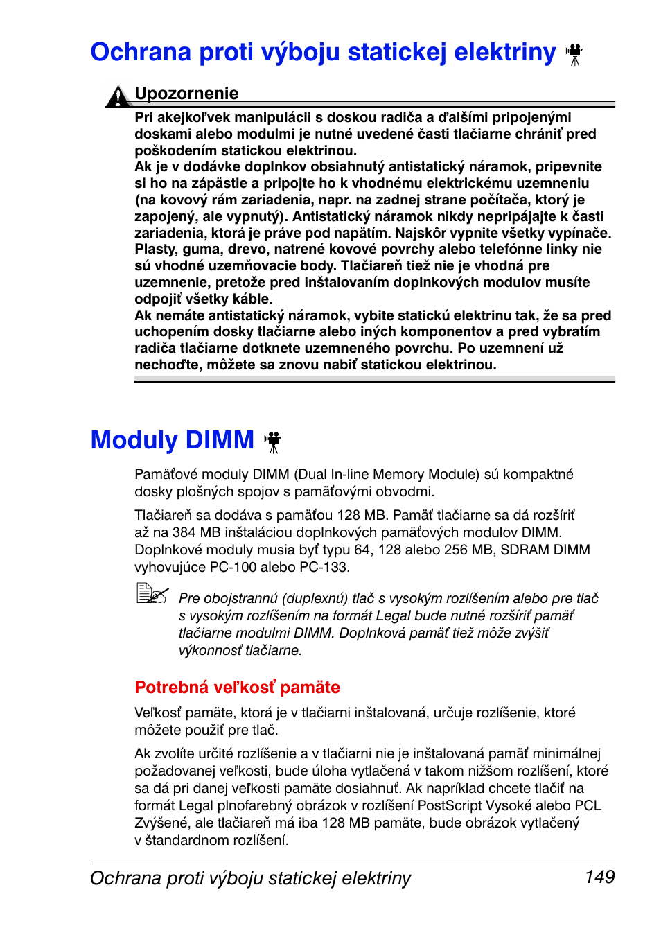 Ochrana proti výboju statickej elektriny, Moduly dimm | Konica Minolta Magicolor 2350EN User Manual | Page 151 / 208