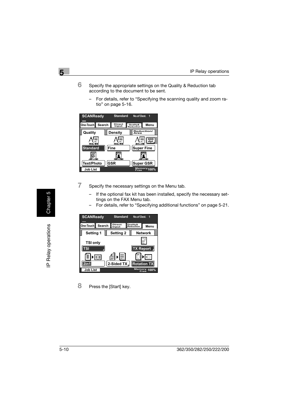 Ip relay operations chap te r 5 | Konica Minolta bizhub 282 User Manual | Page 173 / 288