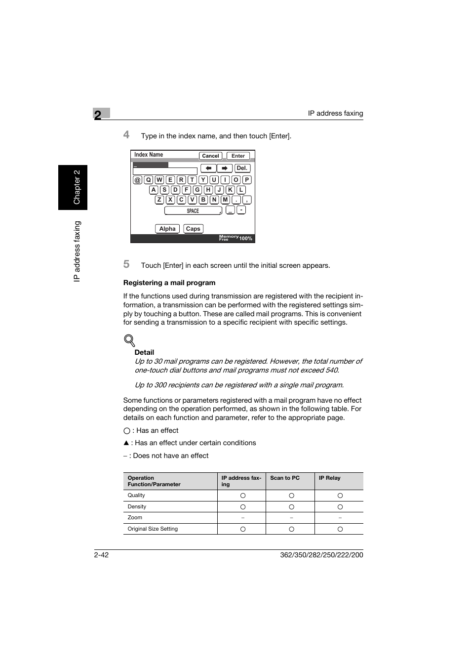 Registering a mail program, Registering a mail program -42 | Konica Minolta bizhub 282 User Manual | Page 67 / 288