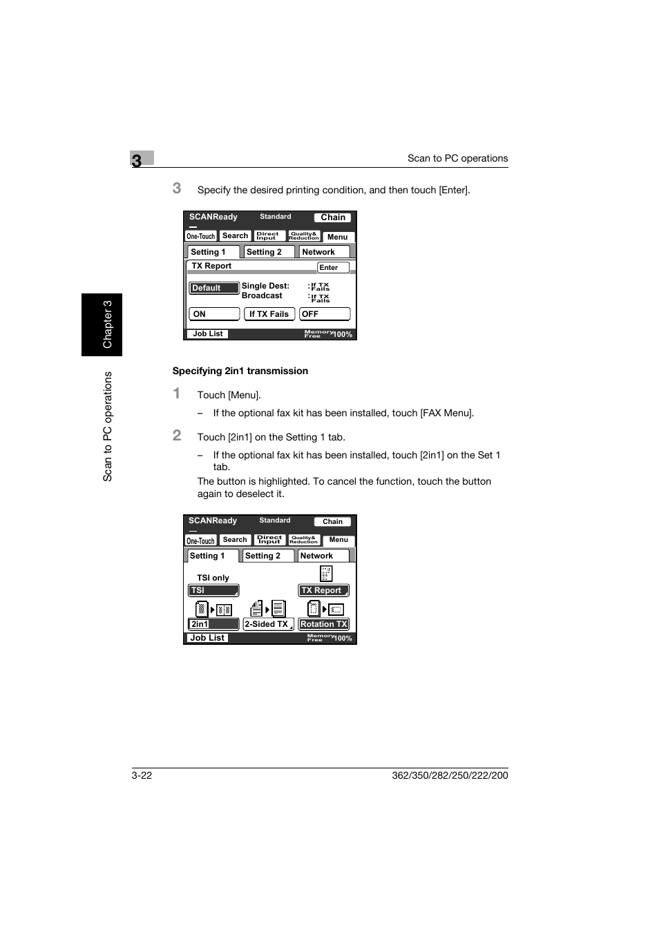 Specifying 2in1 transmission, Specifying 2in1 transmission -22 | Konica Minolta bizhub 282 User Manual | Page 97 / 288