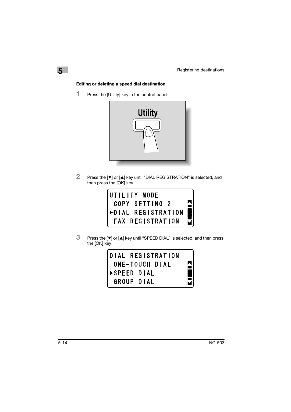 Editing or deleting a speed dial destination, Editing or deleting a speed dial destination -14 | Konica Minolta NC-503 User Manual | Page 103 / 244