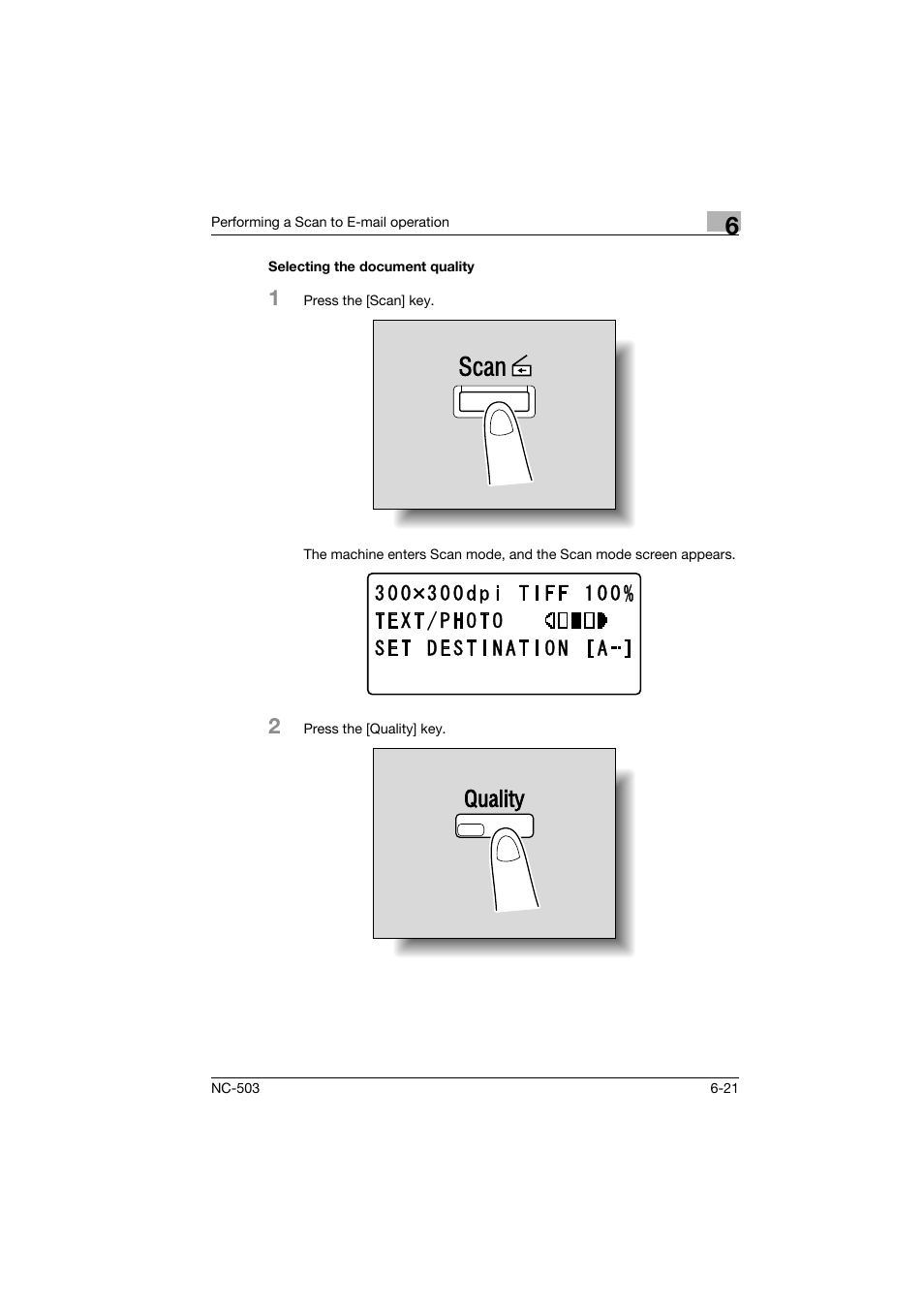 Selecting the document quality, Selecting the document quality -21 | Konica Minolta NC-503 User Manual | Page 128 / 244