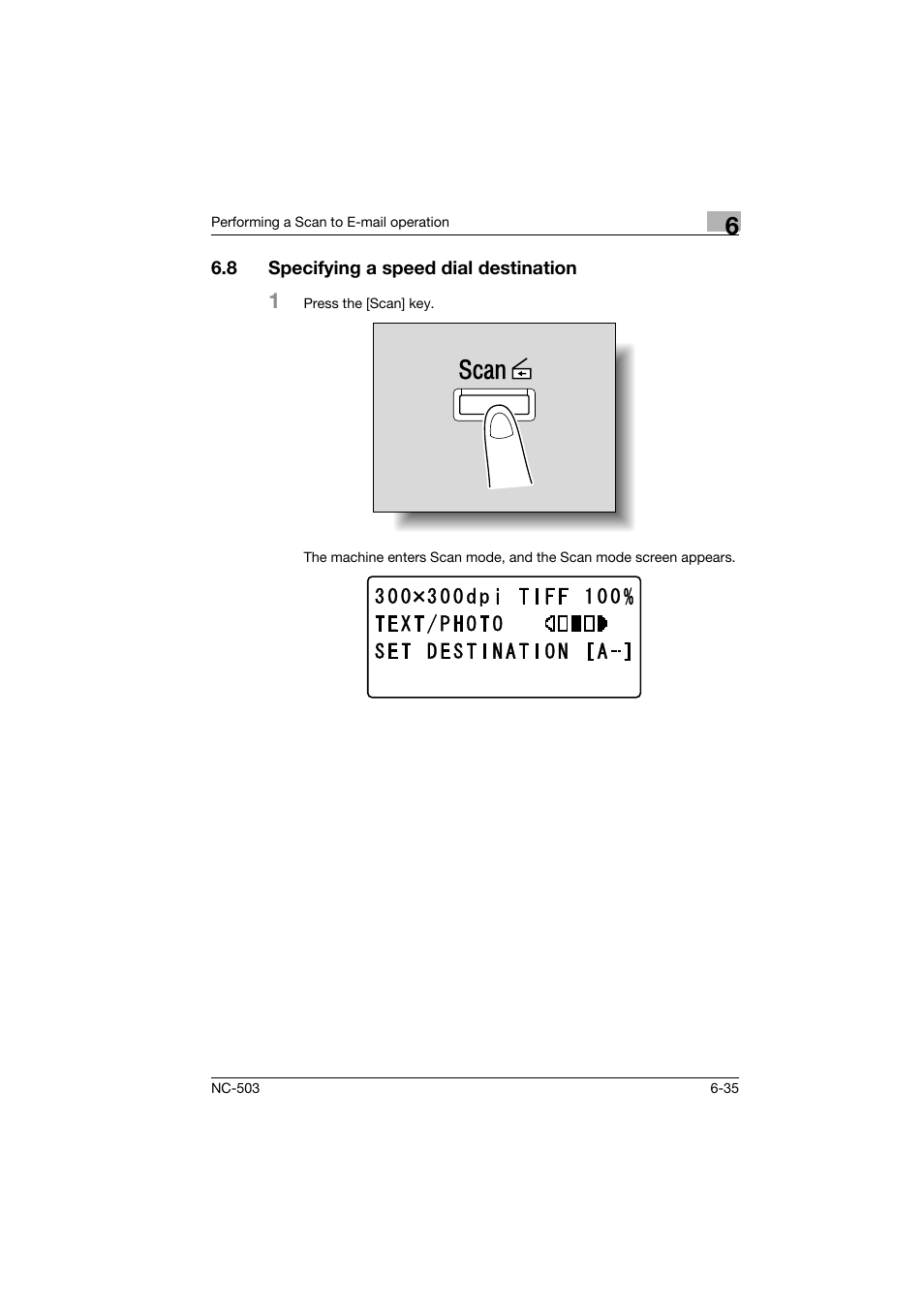 8 specifying a speed dial destination, Specifying a speed dial destination -35 | Konica Minolta NC-503 User Manual | Page 142 / 244