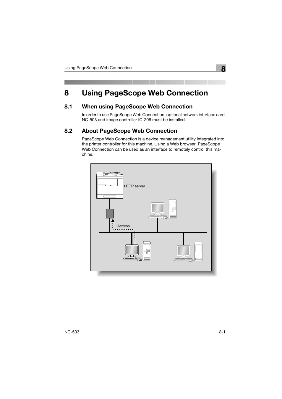 8using pagescope web connection | Konica Minolta NC-503 User Manual | Page 166 / 244