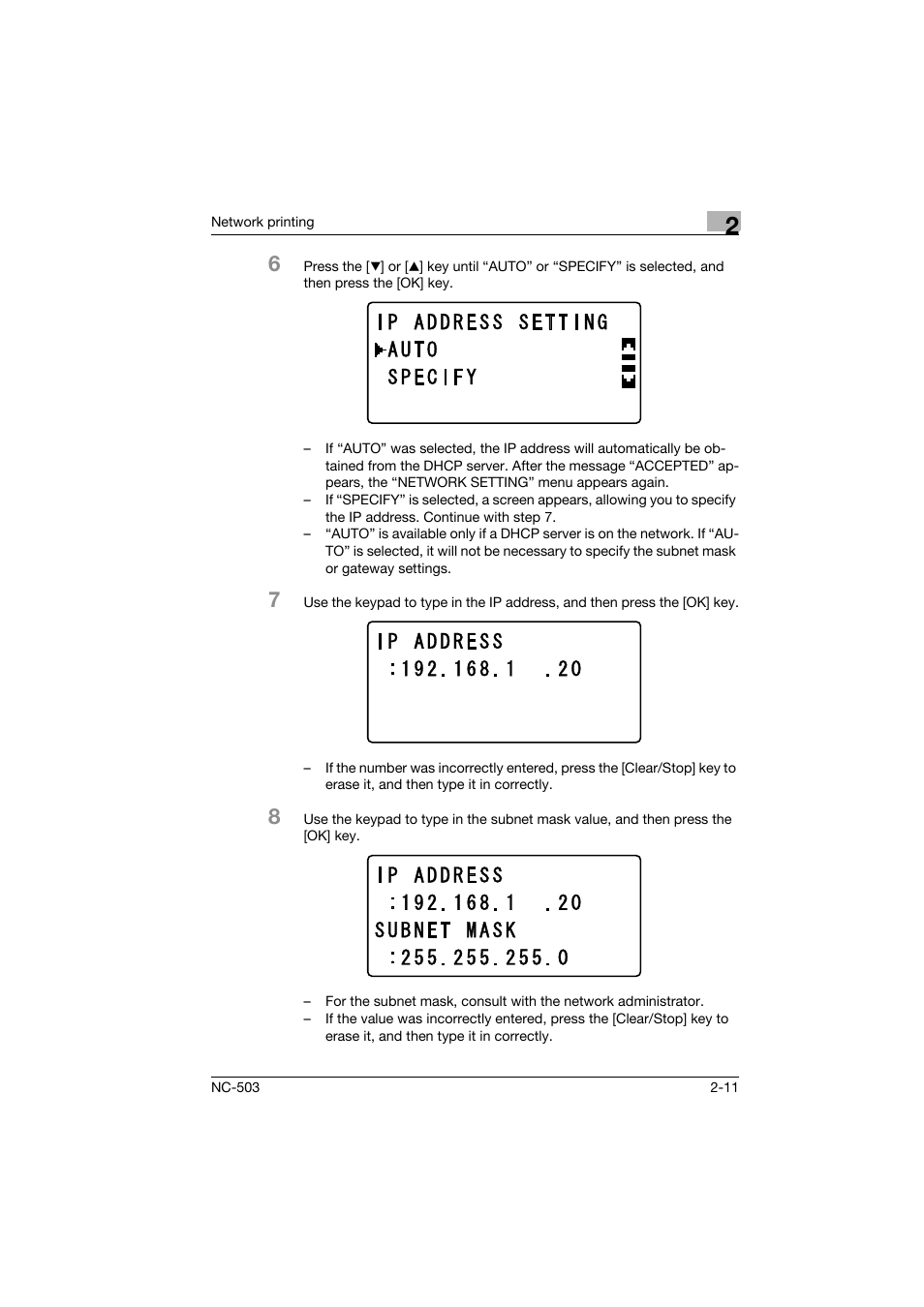 Konica Minolta NC-503 User Manual | Page 34 / 244