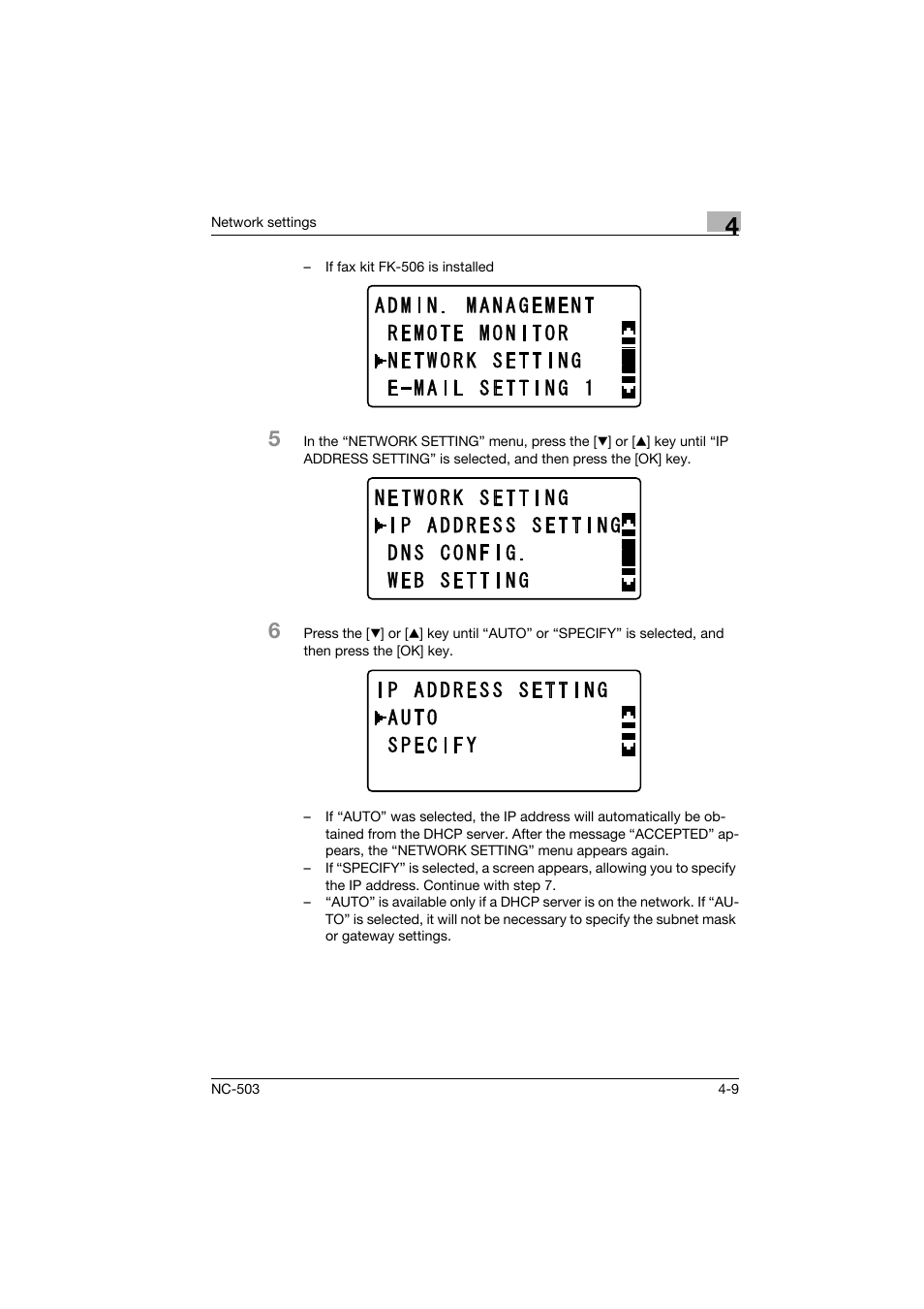 Konica Minolta NC-503 User Manual | Page 60 / 244
