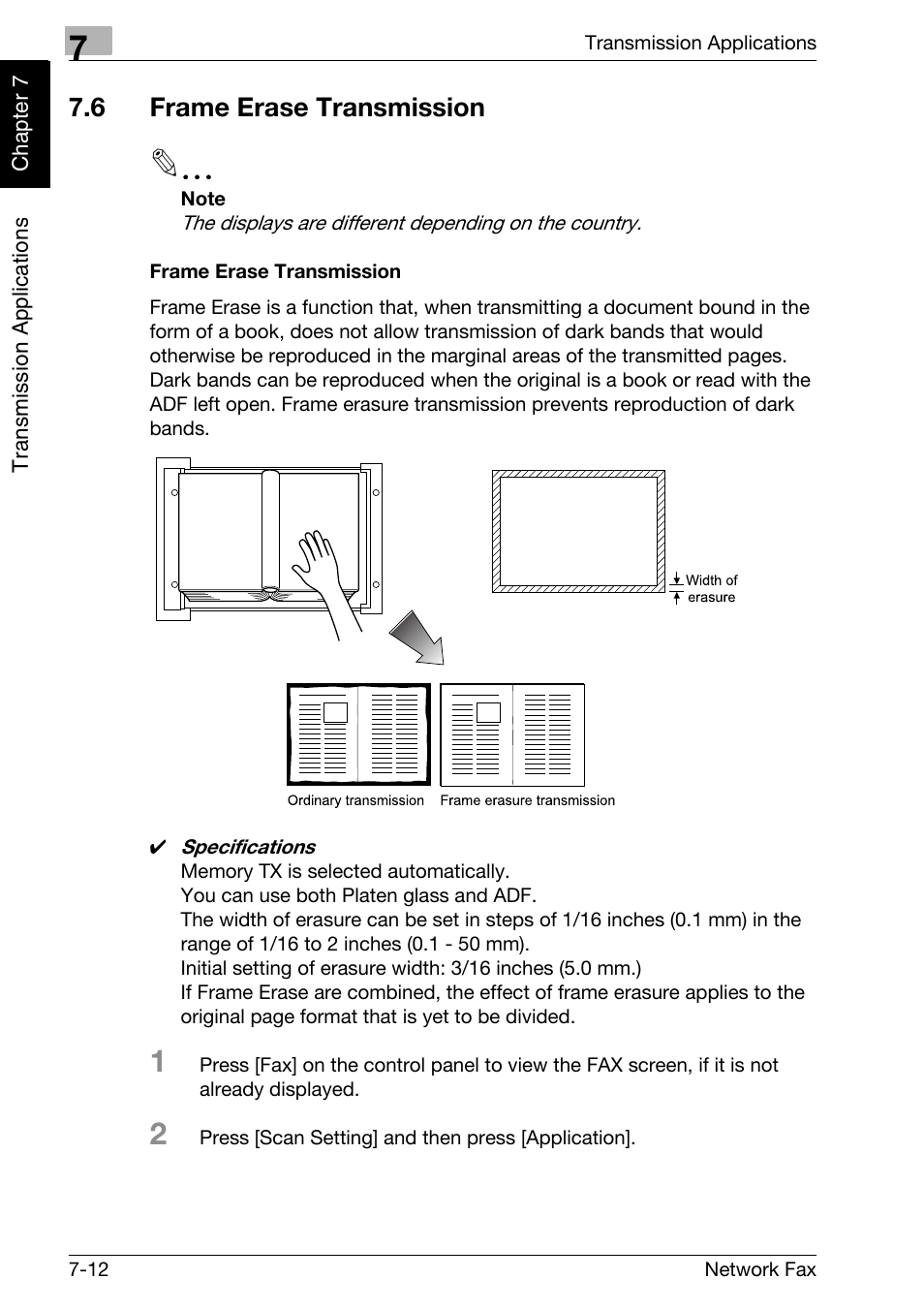 6 frame erase transmission, Frame erase transmission, Frame erase transmission -12 | Konica Minolta bizhub C250 User Manual | Page 127 / 332