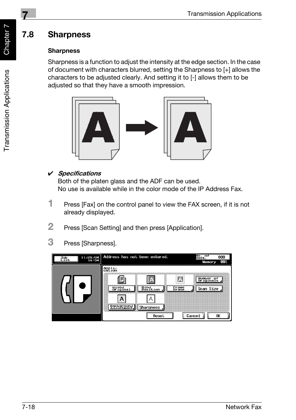 8 sharpness, Sharpness, Sharpness -18 | Konica Minolta bizhub C250 User Manual | Page 133 / 332