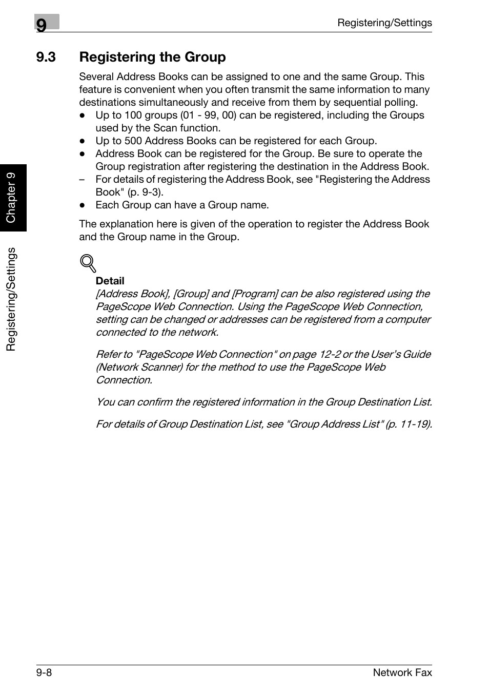 3 registering the group, Registering the group -8 | Konica Minolta bizhub C250 User Manual | Page 157 / 332