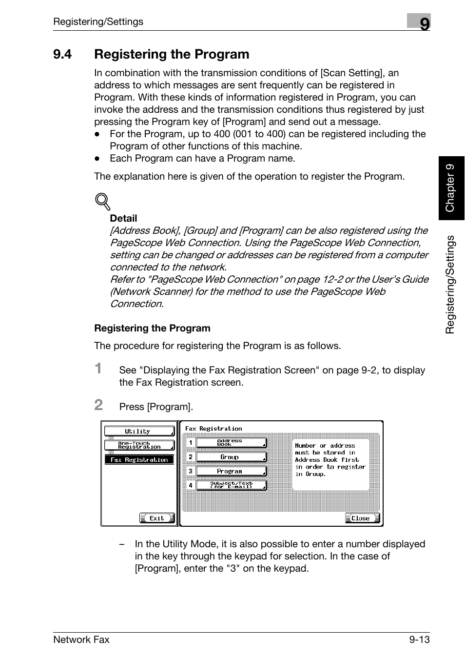 4 registering the program, Registering the program, Registering the program -13 | Konica Minolta bizhub C250 User Manual | Page 162 / 332