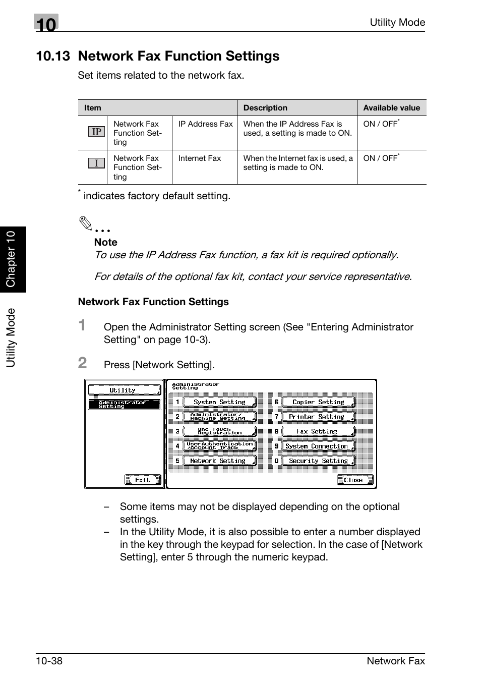 13 network fax function settings, Network fax function settings, 13 network fax function settings -38 | Konica Minolta bizhub C250 User Manual | Page 215 / 332