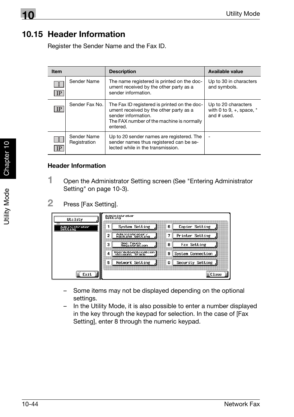 15 header information, Header information, 15 header information -44 | Konica Minolta bizhub C250 User Manual | Page 221 / 332