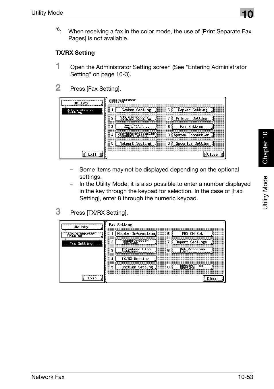 Tx/rx setting | Konica Minolta bizhub C250 User Manual | Page 230 / 332