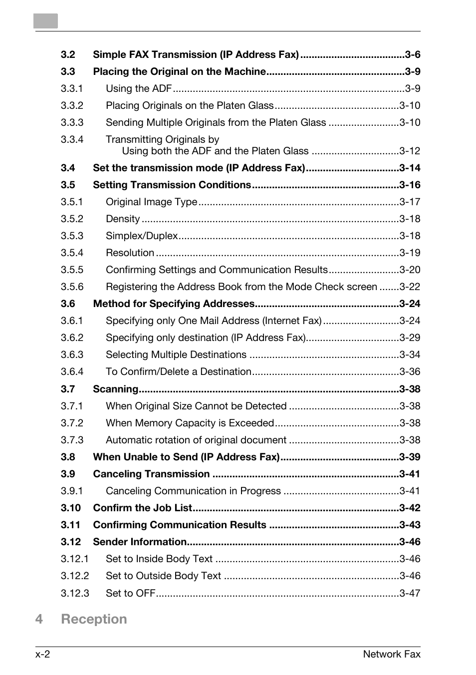 4reception | Konica Minolta bizhub C250 User Manual | Page 3 / 332