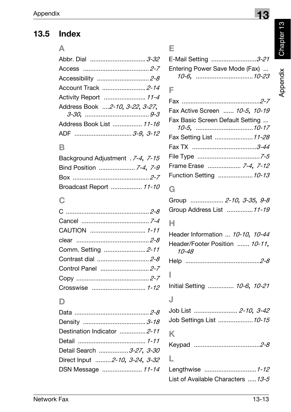 5 index, Index -13, 5 index a | Konica Minolta bizhub C250 User Manual | Page 328 / 332