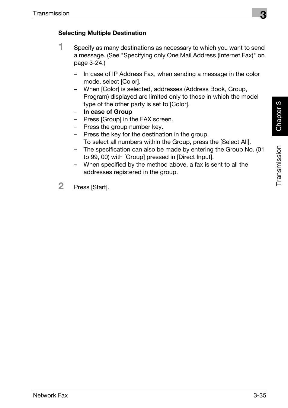 Selecting multiple destination | Konica Minolta bizhub C250 User Manual | Page 72 / 332