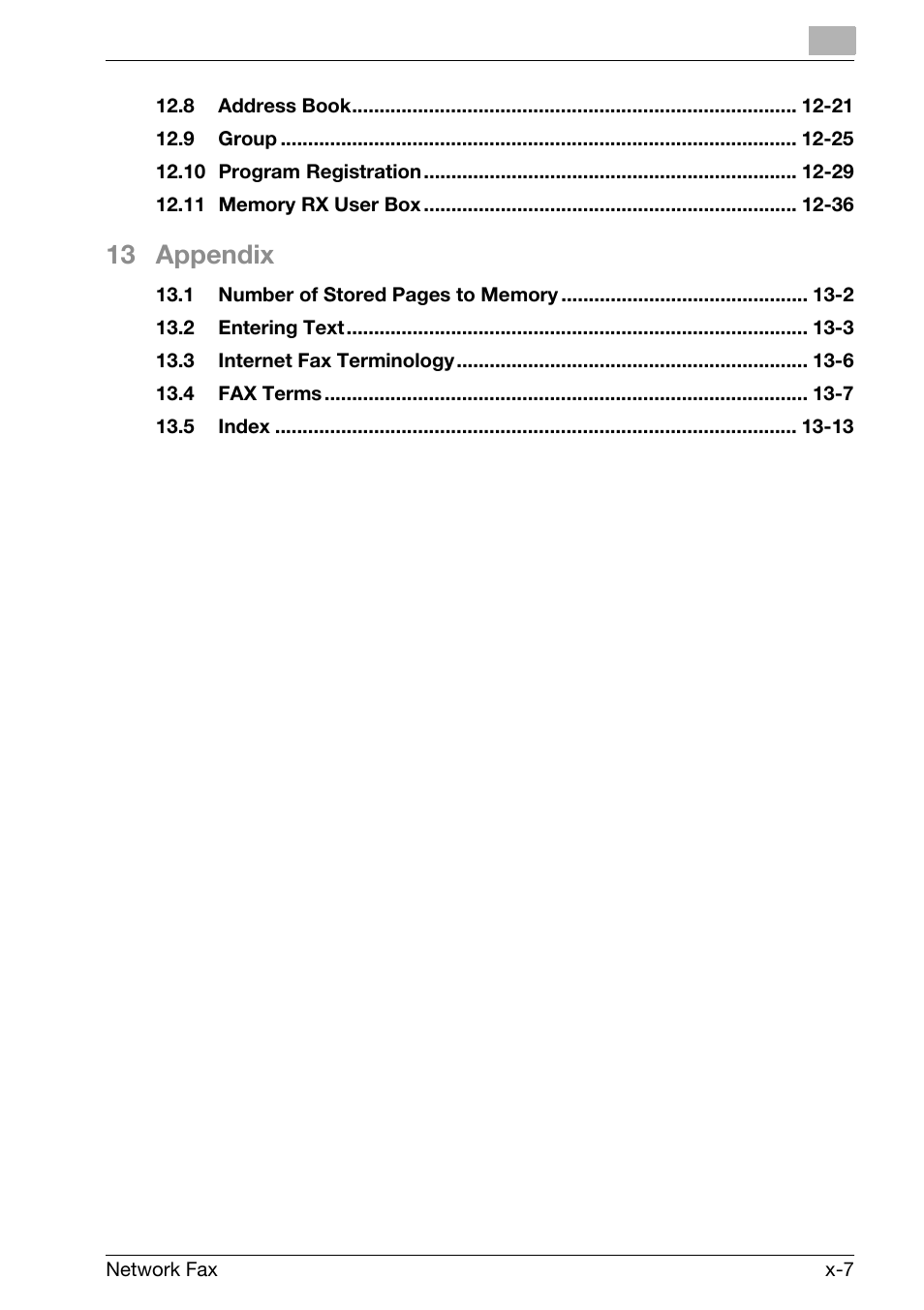 13 appendix | Konica Minolta bizhub C250 User Manual | Page 8 / 332