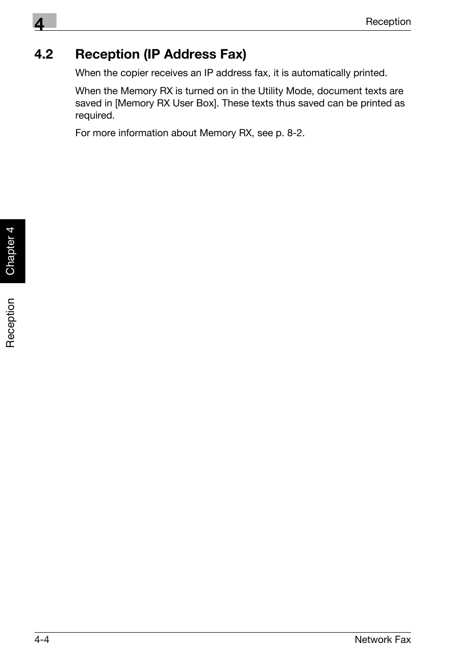 2 reception (ip address fax), Reception (ip address fax) -4 | Konica Minolta bizhub C250 User Manual | Page 89 / 332