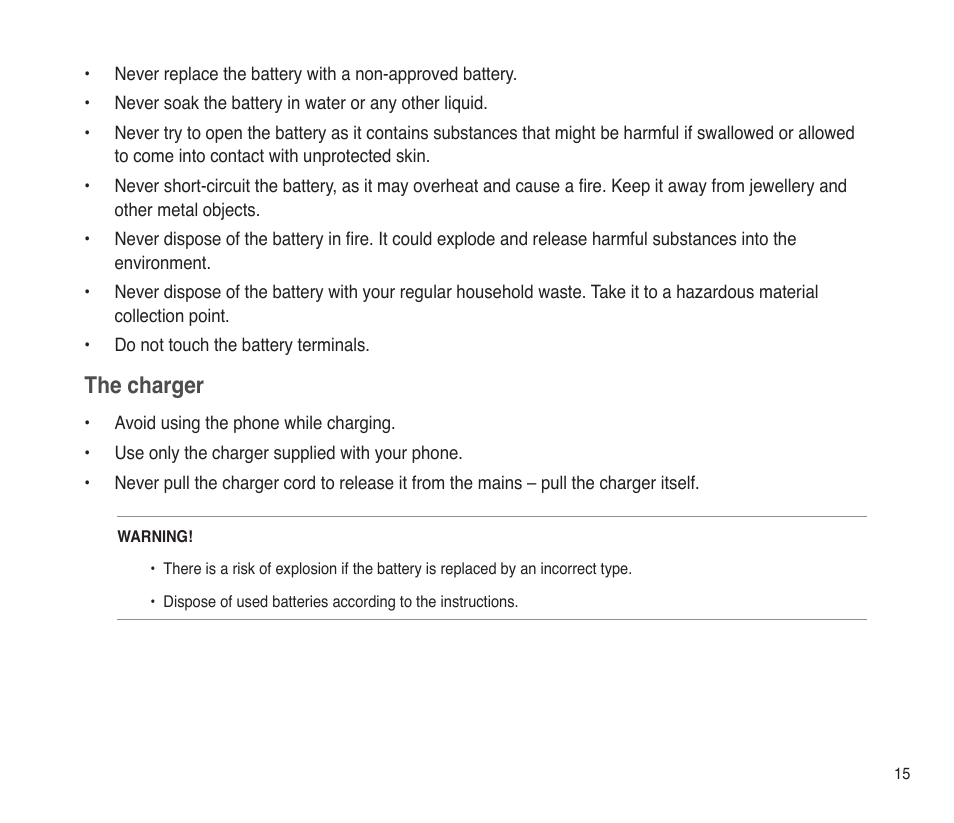 The charger | Asus P565 User Manual | Page 15 / 190
