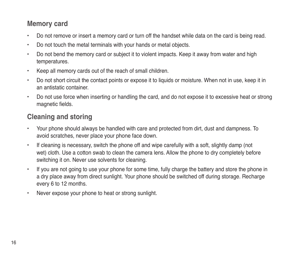 Cleaning and storing | Asus P565 User Manual | Page 16 / 190