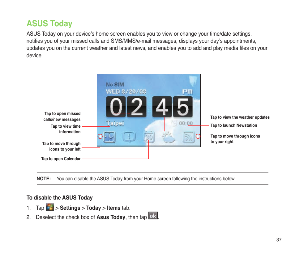 Asus today | Asus P565 User Manual | Page 37 / 190