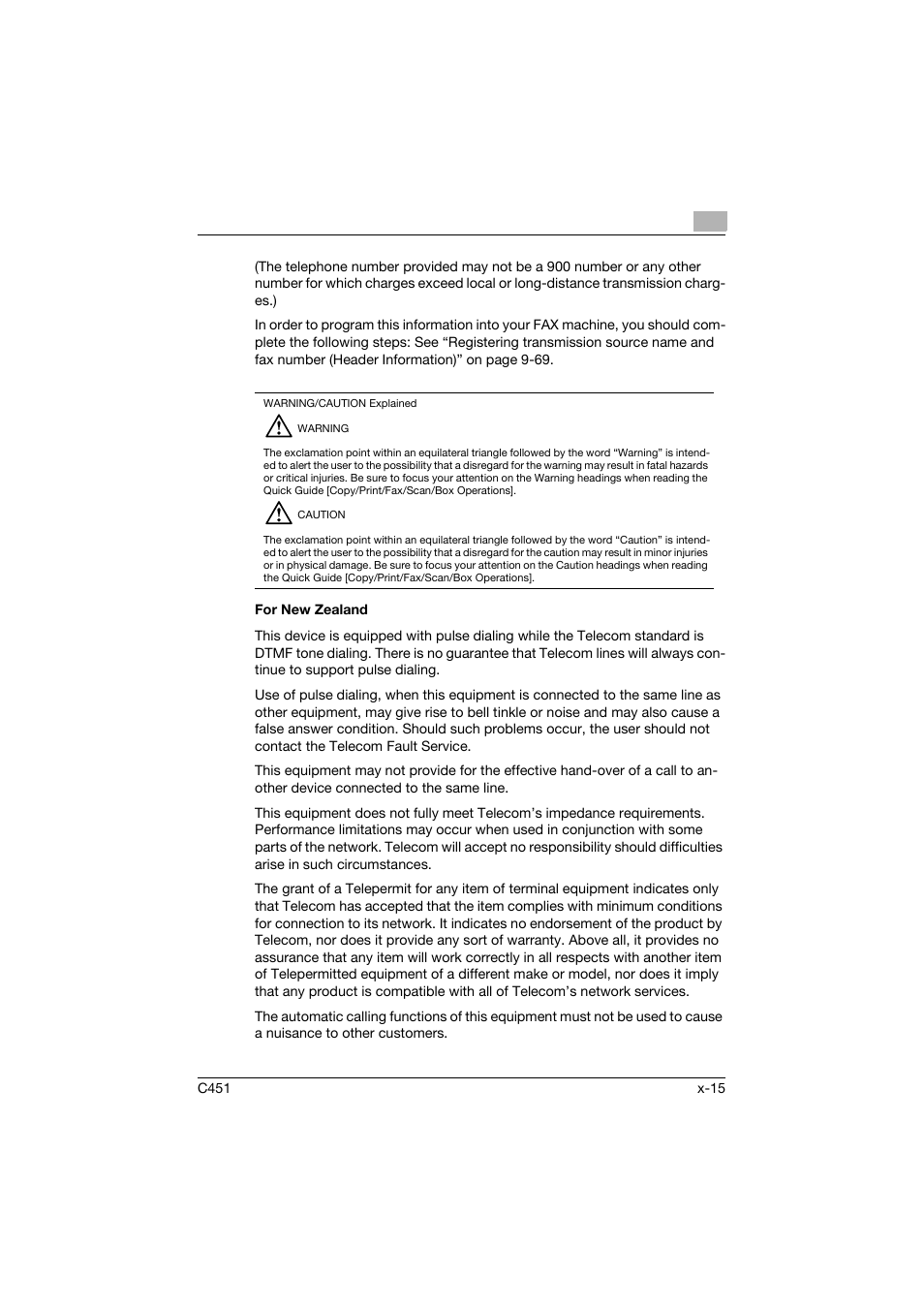 For new zealand | Konica Minolta bizhub C451 User Manual | Page 16 / 399