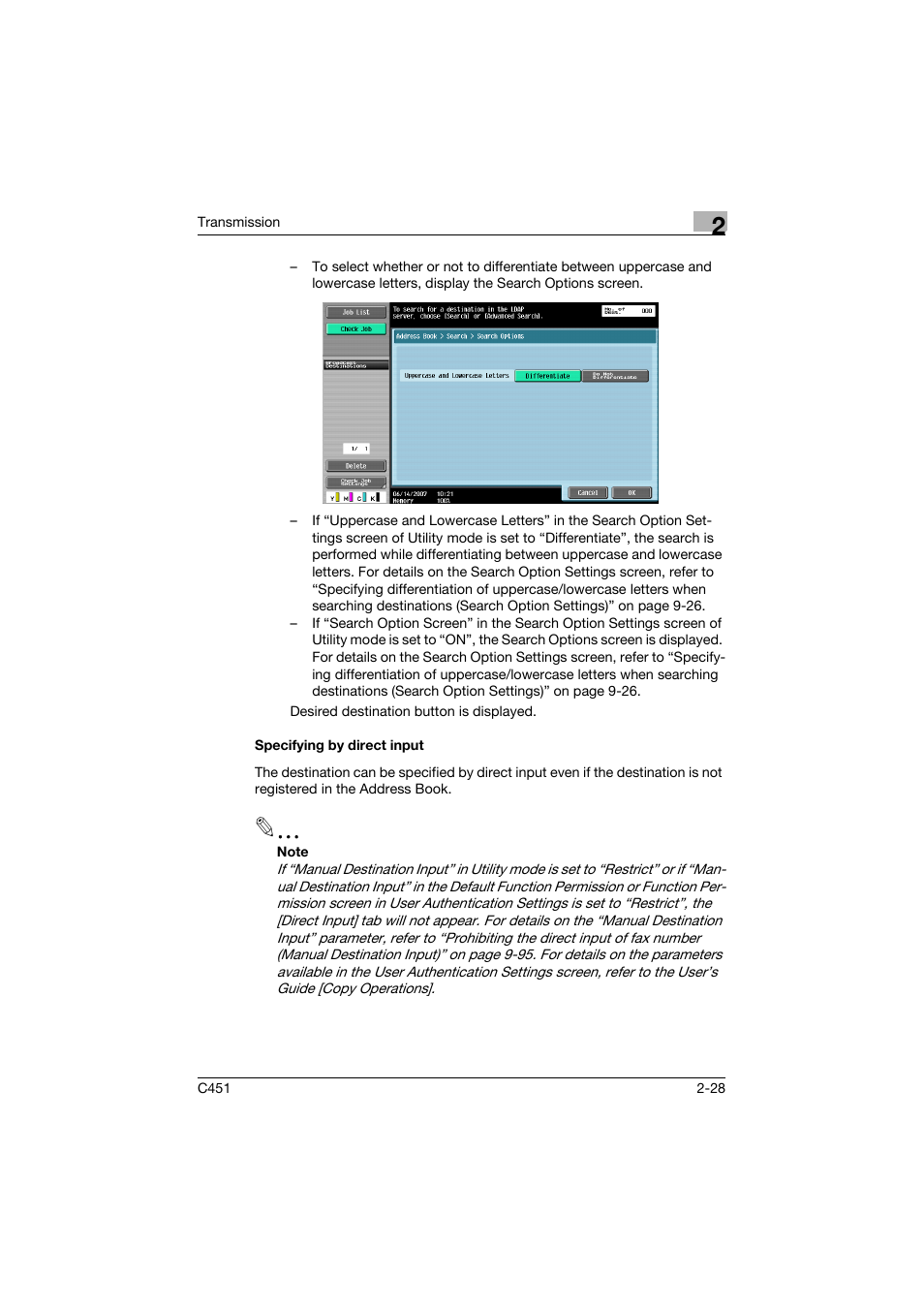 Specifying by direct input, Specifying by direct input -28 | Konica Minolta bizhub C451 User Manual | Page 71 / 399