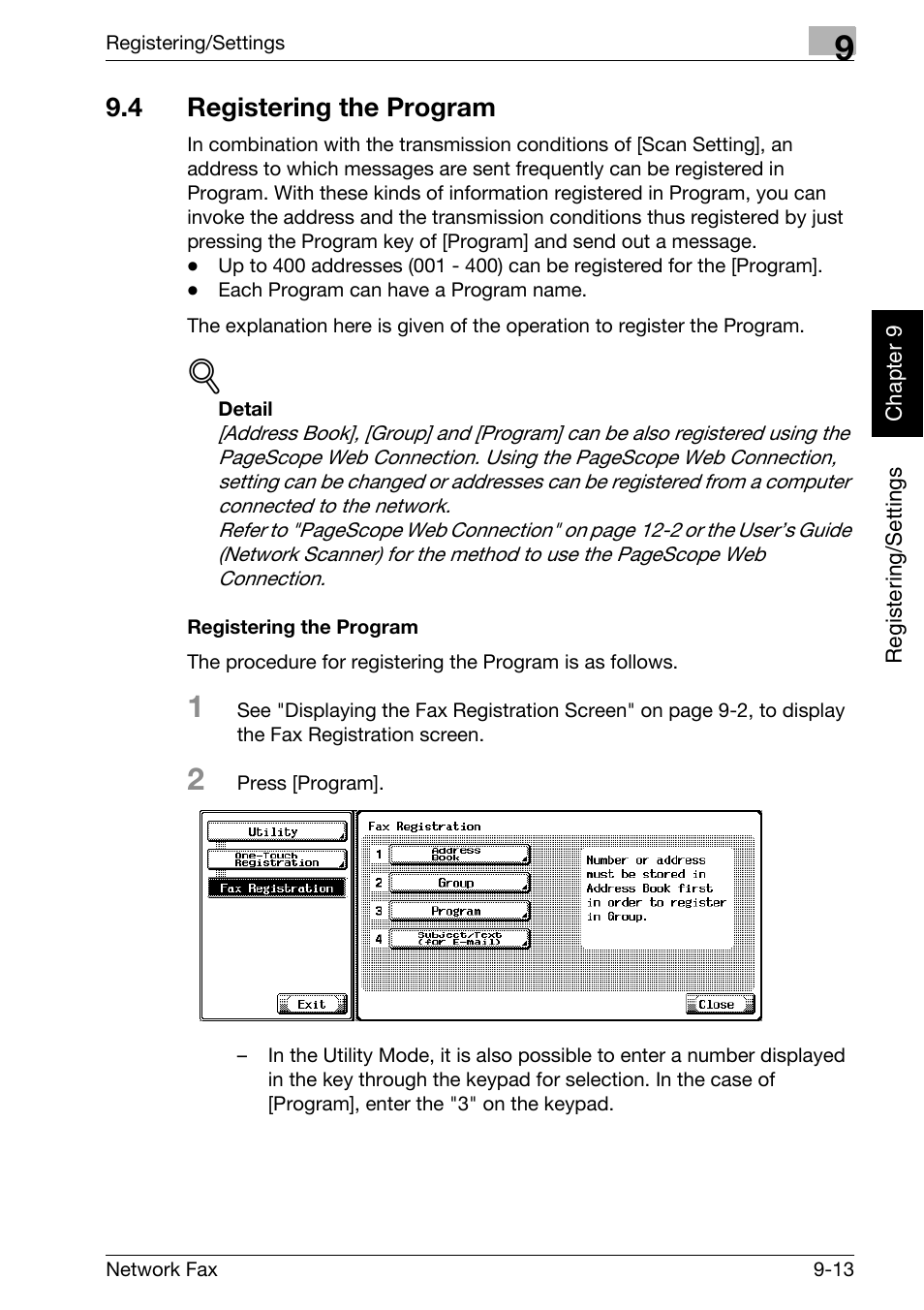 4 registering the program, Registering the program, Registering the program -13 | Konica Minolta bizhub 360 User Manual | Page 166 / 334