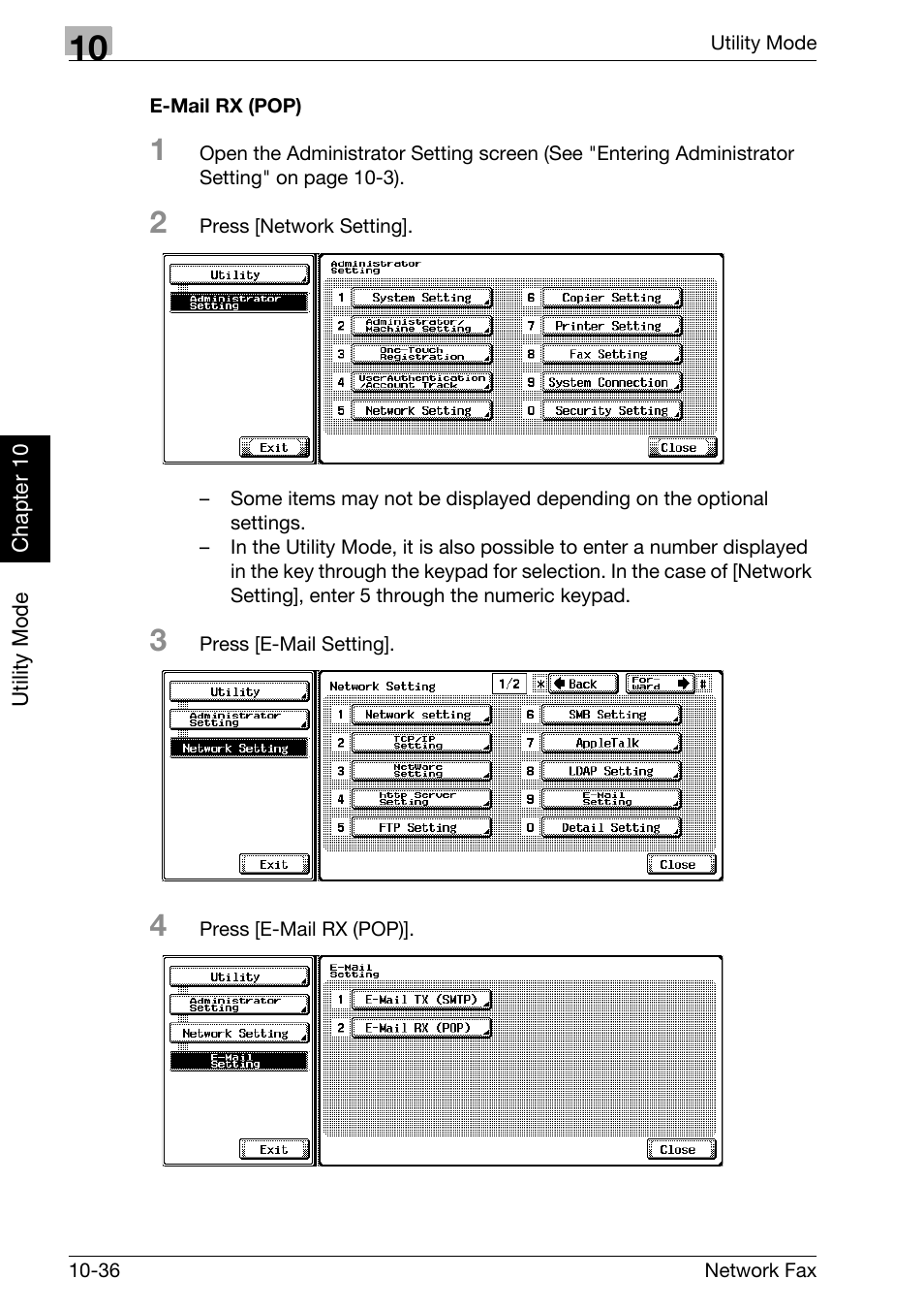 E-mail rx (pop) | Konica Minolta bizhub 360 User Manual | Page 217 / 334