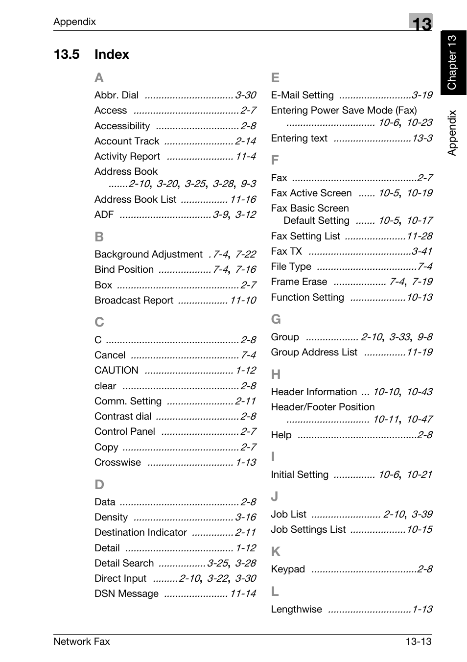 5 index, Index -13, 5 index a | Konica Minolta bizhub 360 User Manual | Page 330 / 334