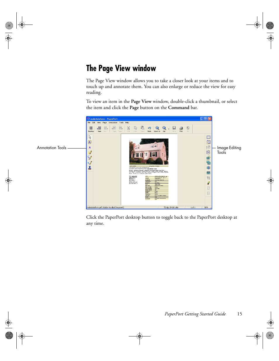 The page view window | Konica Minolta Unity User Manual | Page 15 / 35