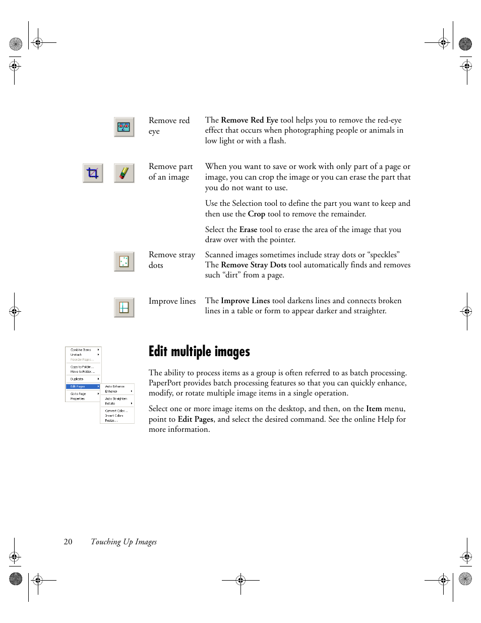 Edit multiple images | Konica Minolta Unity User Manual | Page 20 / 35