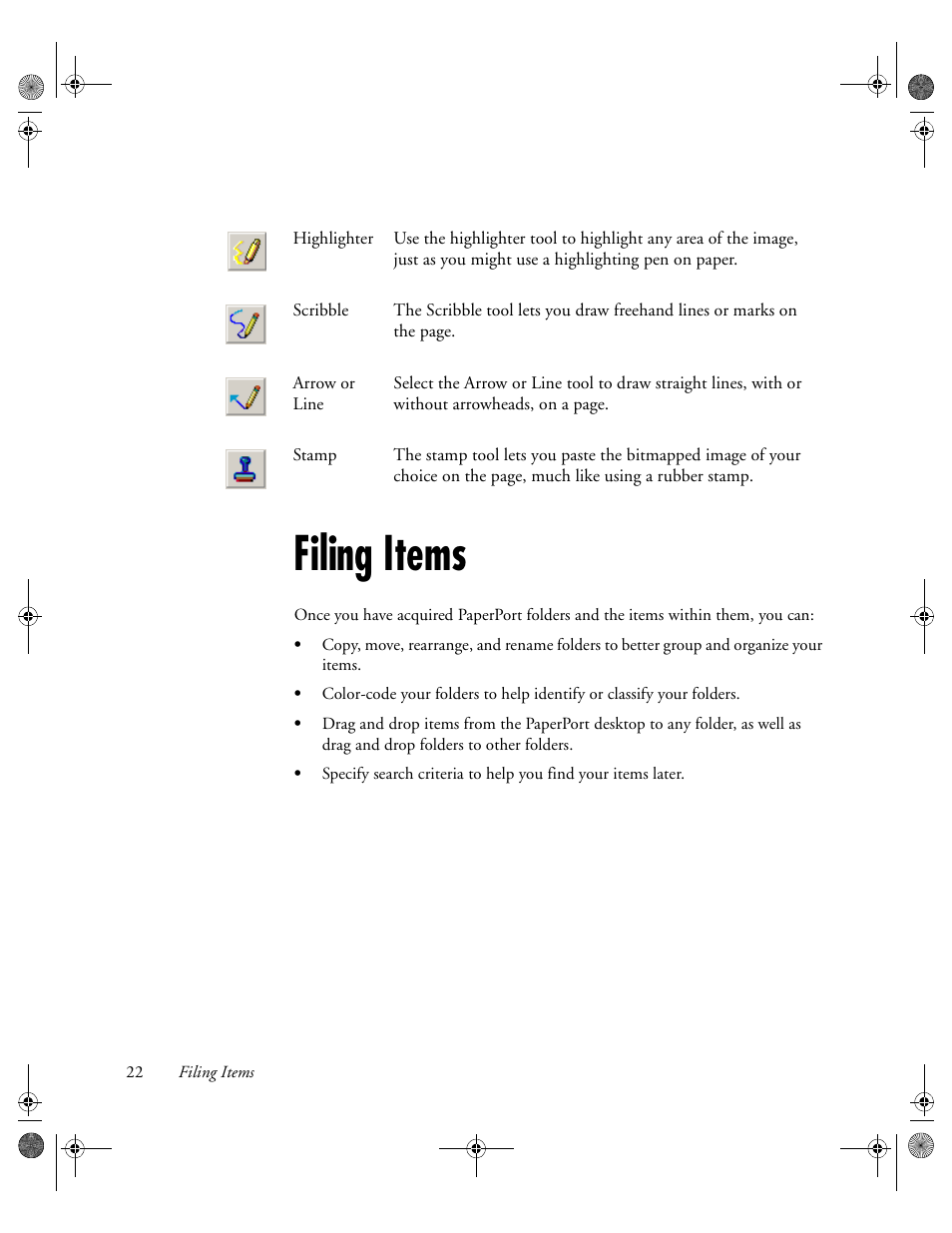 Filing items | Konica Minolta Unity User Manual | Page 22 / 35