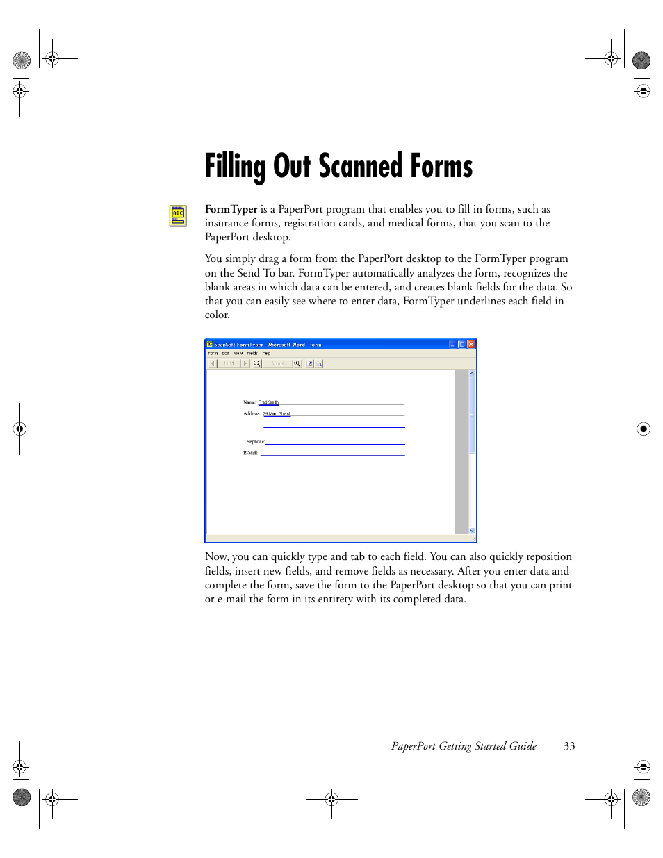 Filling out scanned forms | Konica Minolta Unity User Manual | Page 33 / 35