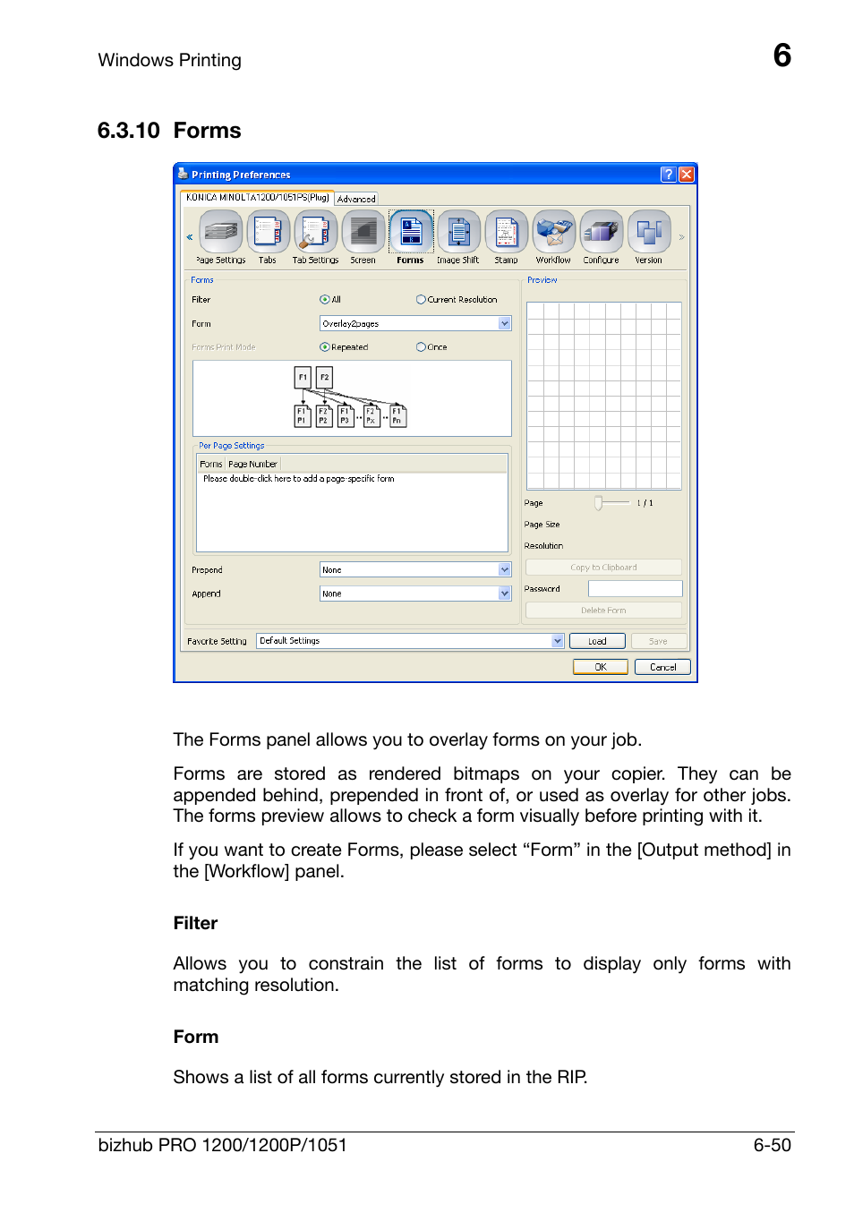 10 forms, Forms | Konica Minolta bizhub PRO 1200 User Manual | Page 110 / 147