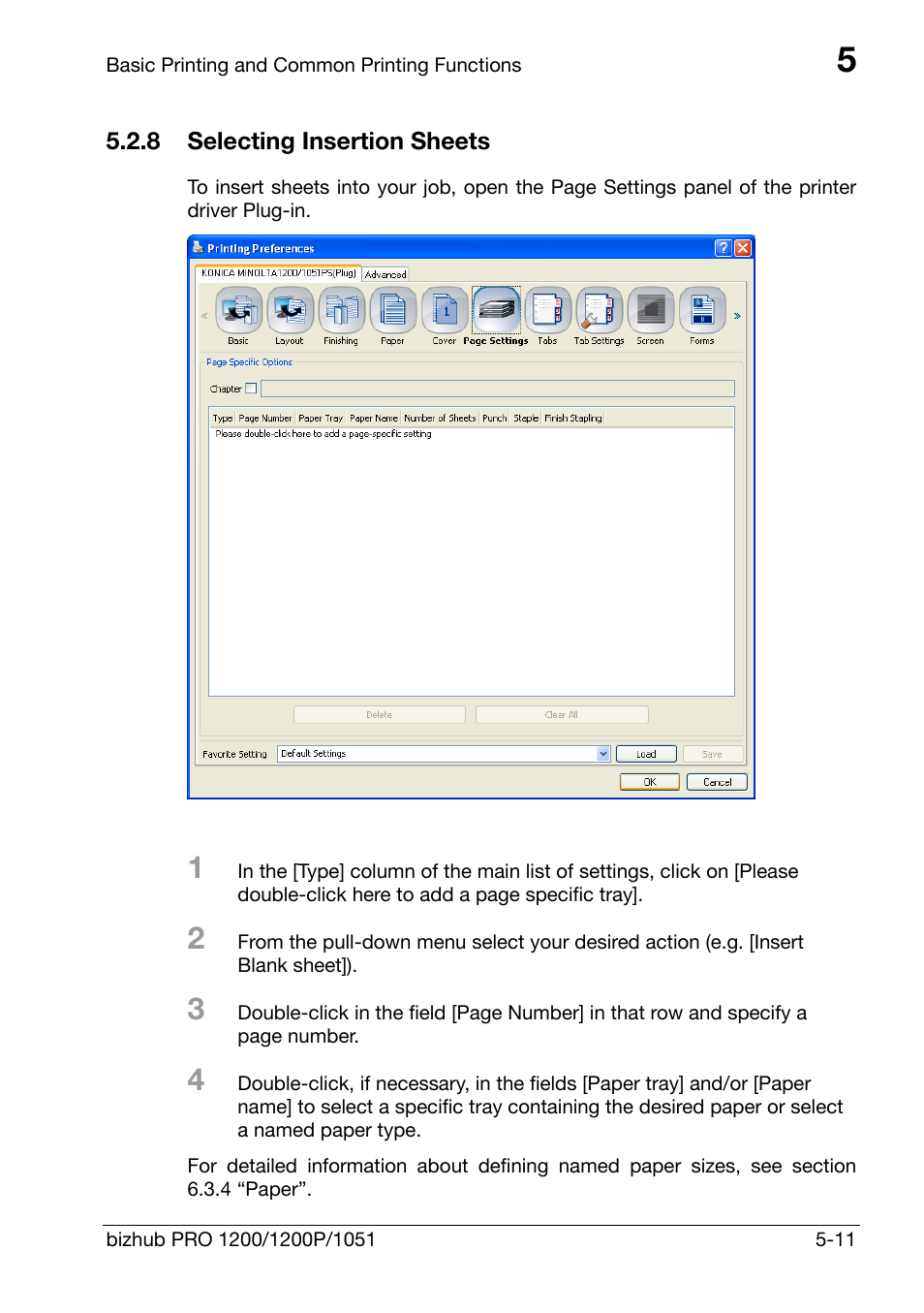 8 selecting insertion sheets, Selecting insertion sheets -11 | Konica Minolta bizhub PRO 1200 User Manual | Page 51 / 147