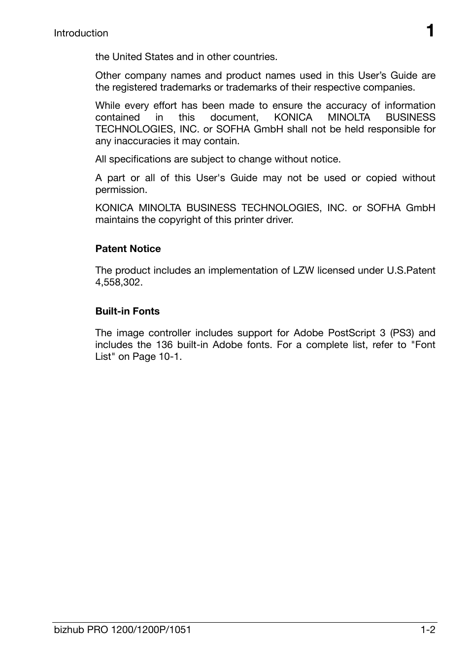 Konica Minolta bizhub PRO 1200 User Manual | Page 6 / 147