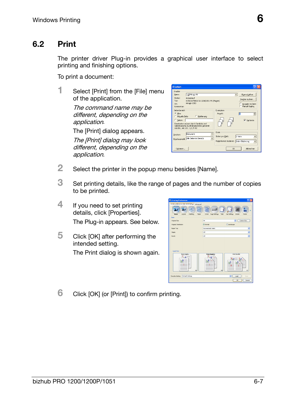 2 print, Print -7 | Konica Minolta bizhub PRO 1200 User Manual | Page 67 / 147