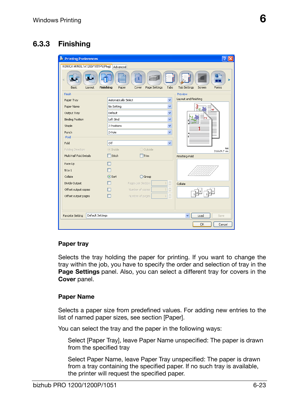 3 finishing, Finishing -23 | Konica Minolta bizhub PRO 1200 User Manual | Page 83 / 147