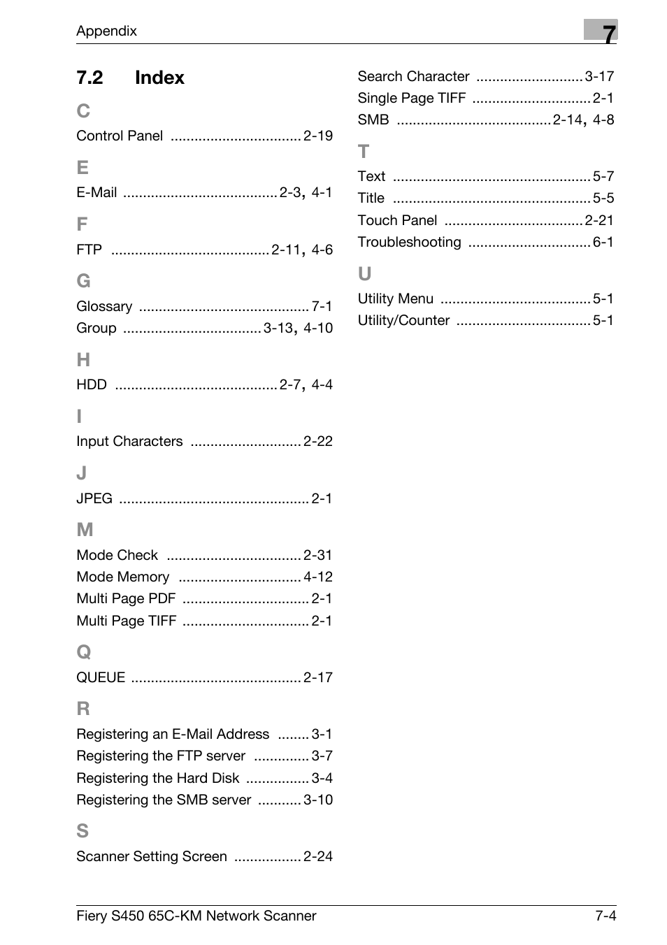 2 index, Index -4, 2 index c | Konica Minolta bizhub PRO C6500P User Manual | Page 100 / 101